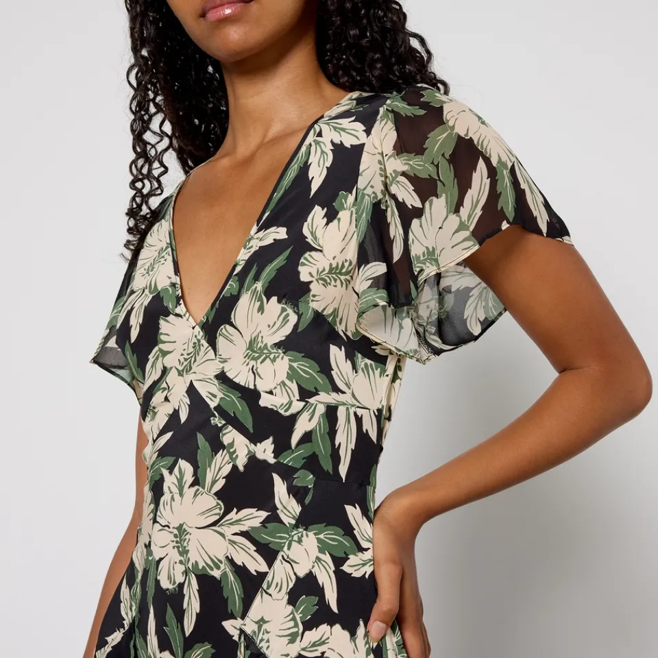 Dresses|Dresses|RIXO Evie Floral-Print Silk Midi Dress - UK 6