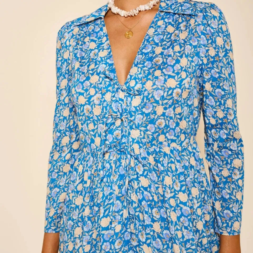 Dresses|Dresses|Ganni Rixo Franchi Floral-Print Cotton-Voile Dress - UK 6