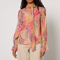 T-Shirts And Tops|Shirts And Blouses|RIXO Jovie Printed Georgette Blouse - UK 10