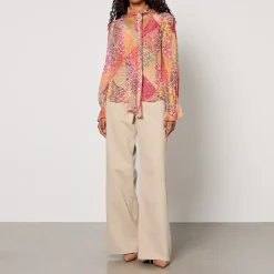 T-Shirts And Tops|Shirts And Blouses|RIXO Jovie Printed Georgette Blouse - UK 10