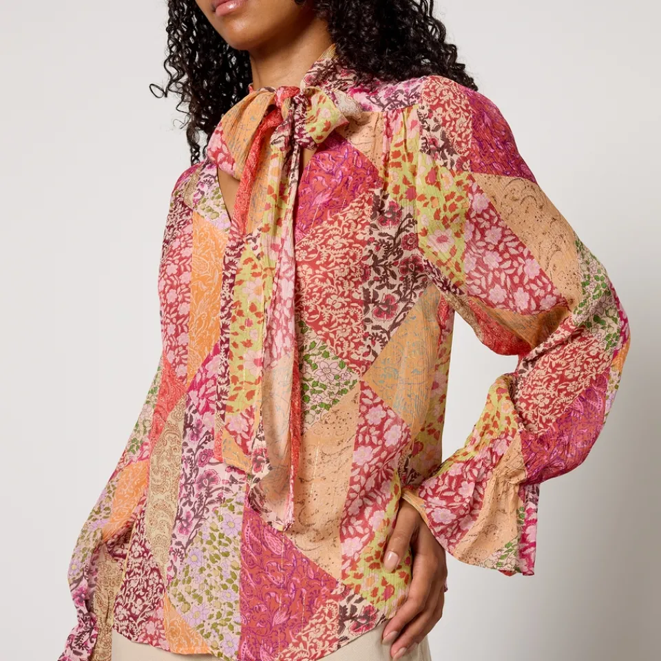 T-Shirts And Tops|Shirts And Blouses|RIXO Jovie Printed Georgette Blouse - UK 10