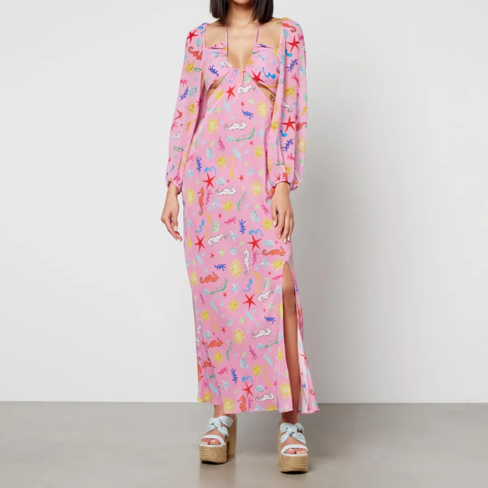 Dresses|Dresses|RIXO Kamilla Printed Silk-Chiffon Midi Dress - UK 8