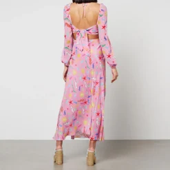 Dresses|Dresses|RIXO Kamilla Printed Silk-Chiffon Midi Dress - UK 8