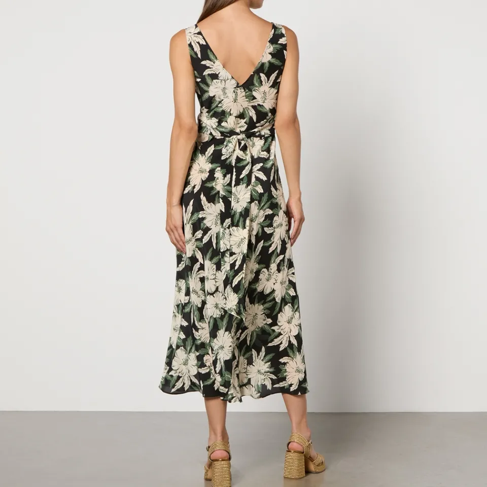 Dresses|Dresses|ROTATE Birger Christensen RIXO Lauriane Floral-Print Silk Midi Dress - UK 6