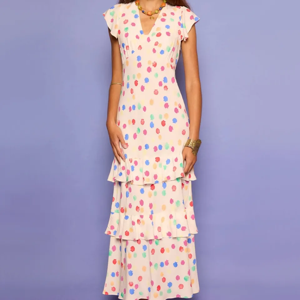 Dresses|Dresses|RIXO Meena Shell-Print Crepe Maxi Dress - UK 6