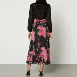Dresses|Dresses|RIXO Melanie Devoré-Velvet and Silk-Satin Maxi Dress - UK 6