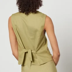 Jackets|Coats|RIXO Norah Linen-Blend Waistcoat - UK 14