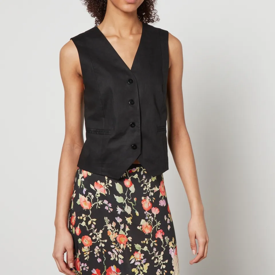 Jackets|Coats|Dr. Martens RIXO Norah Linen-Blend Waistcoat - UK 16