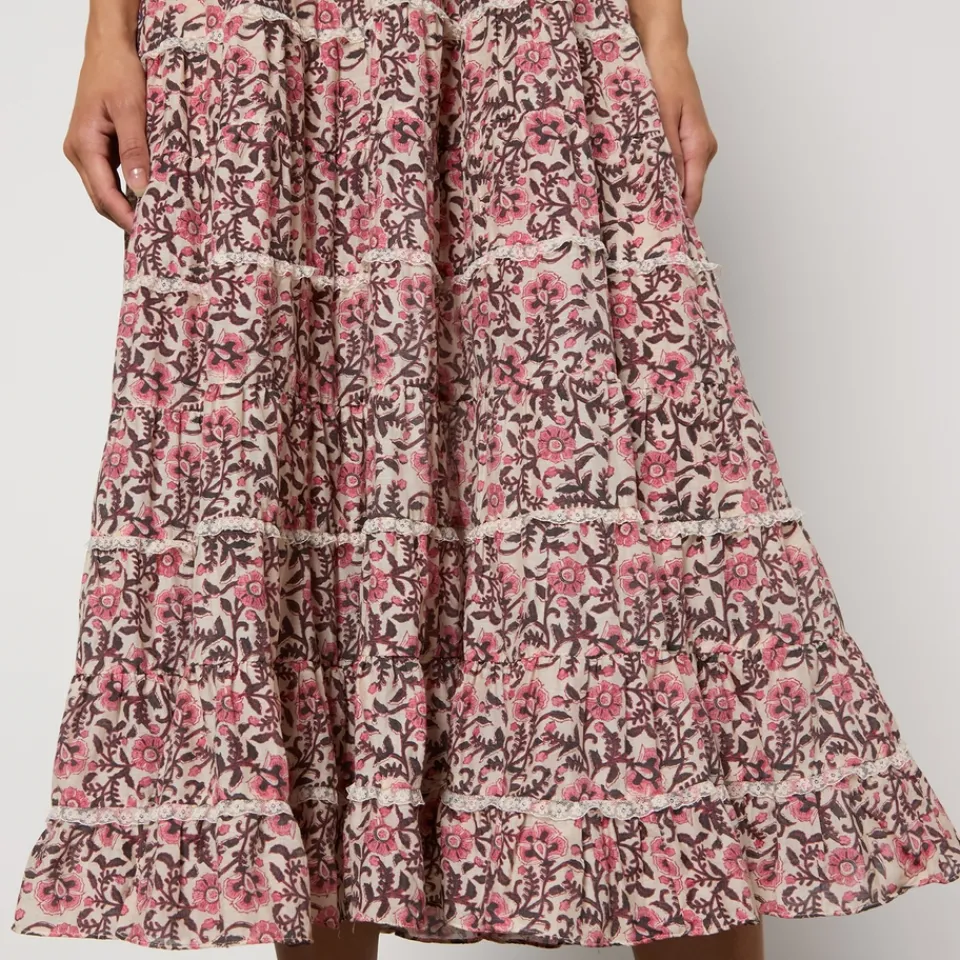 Dresses|Dresses|RIXO Ophelia Floral-Print Satin Midi Dress - UK 8