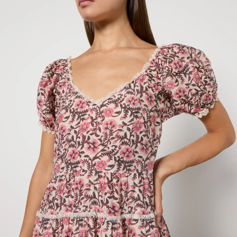Dresses|Dresses|RIXO Ophelia Floral-Print Satin Midi Dress - UK 8