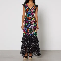 Dresses|Dresses|RIXO Ossy 2 Silk Midi Dress - UK 10