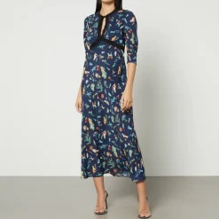 Dresses|Dresses|RIXO Petra Keyhole Satin Crepe Midi Dress - UK 6
