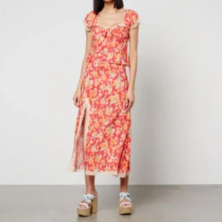 T-Shirts And Tops|Shirts And Blouses|Dr. Martens Rixo Rosella Floral-Print Satin Top - UK 18