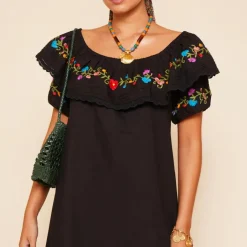 Dresses|Dresses|RIXO Saige Floral-Embroidered Cotton-Poplin Mini Dress - UK 8