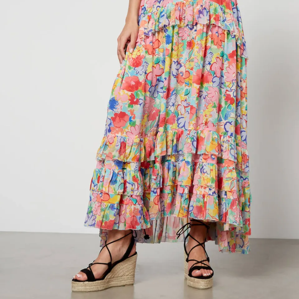 Dresses|Dresses|ROTATE Birger Christensen Rixo Shireen Floral-Print Silk-Chiffon Midi Dress - UK 6