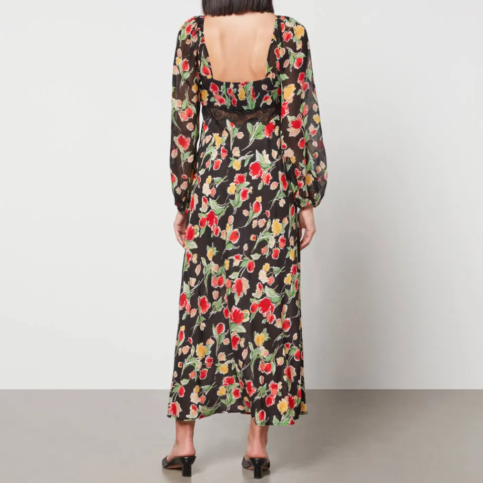 Dresses|Dresses|ROTATE Birger Christensen Rixo Thaleena Floral-Print Woven Midi Dress - UK 6