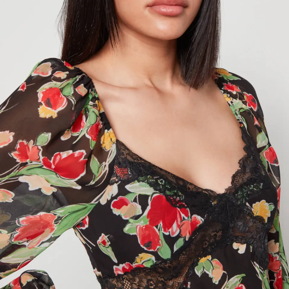 Dresses|Dresses|ROTATE Birger Christensen Rixo Thaleena Floral-Print Woven Midi Dress - UK 6