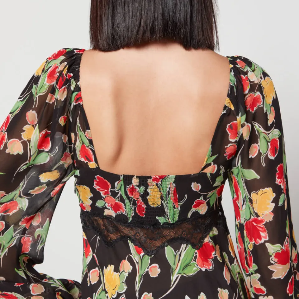 Dresses|Dresses|ROTATE Birger Christensen Rixo Thaleena Floral-Print Woven Midi Dress - UK 6