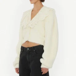 Knitwear|ROTATE Birger Christensen Lace Collar Knit Cardigan - DK 36/UK 8