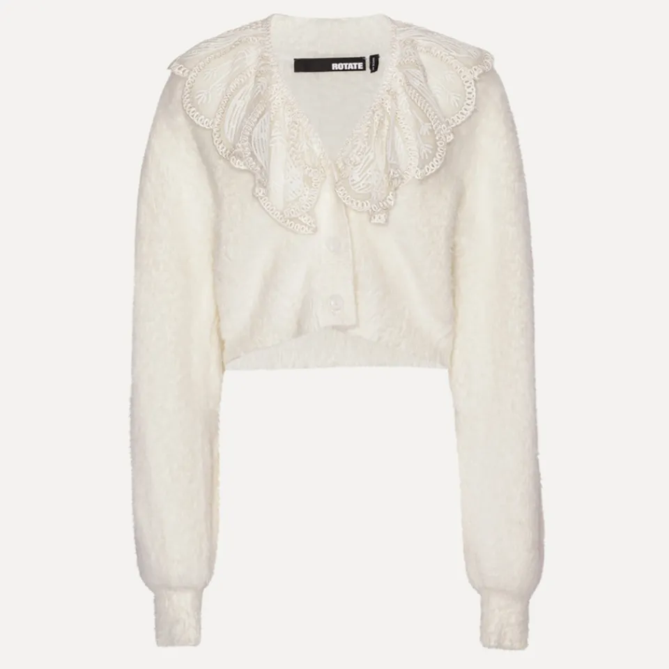 Knitwear|ROTATE Birger Christensen Lace Collar Knit Cardigan - DK 36/UK 8