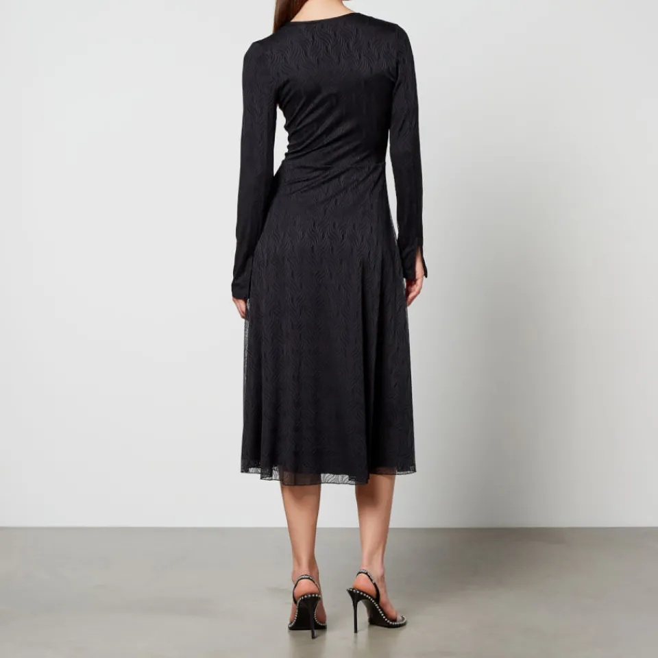 Dresses|Dresses|Autry Rotate Birger Christensen Chiffon and Jersey Midi Dress - DK 34/UK 6
