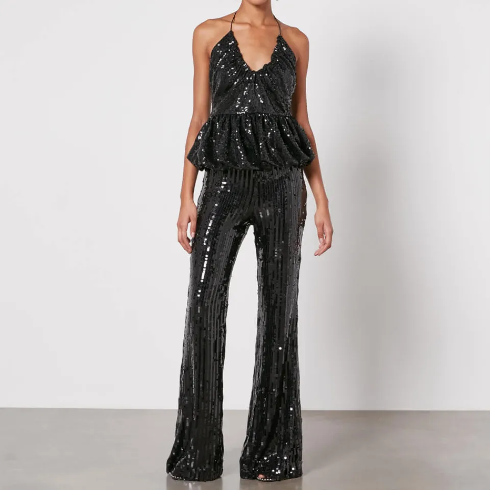 T-Shirts And Tops|Dr. Martens Rotate Birger Christensen Sequinned Mesh Halterneck Top - DK 36/UK 8