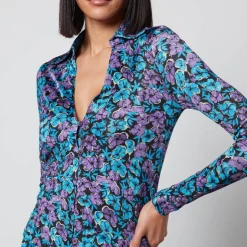 T-Shirts And Tops|ROTATE Birger Christensen Mariah Satin Shirt - DK 34/UK 8