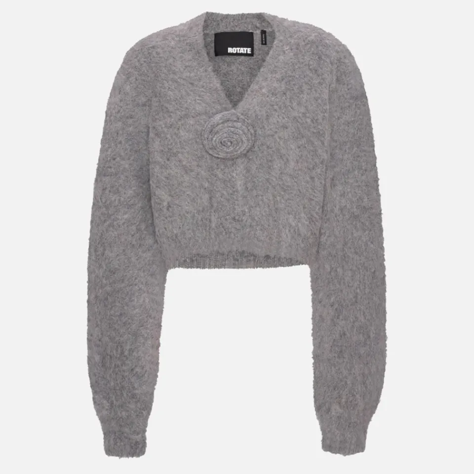 Knitwear|Dr. Martens Rotate Birger Christensen Brushed-Knit Cropped Cardigan - DK 38/UK 10