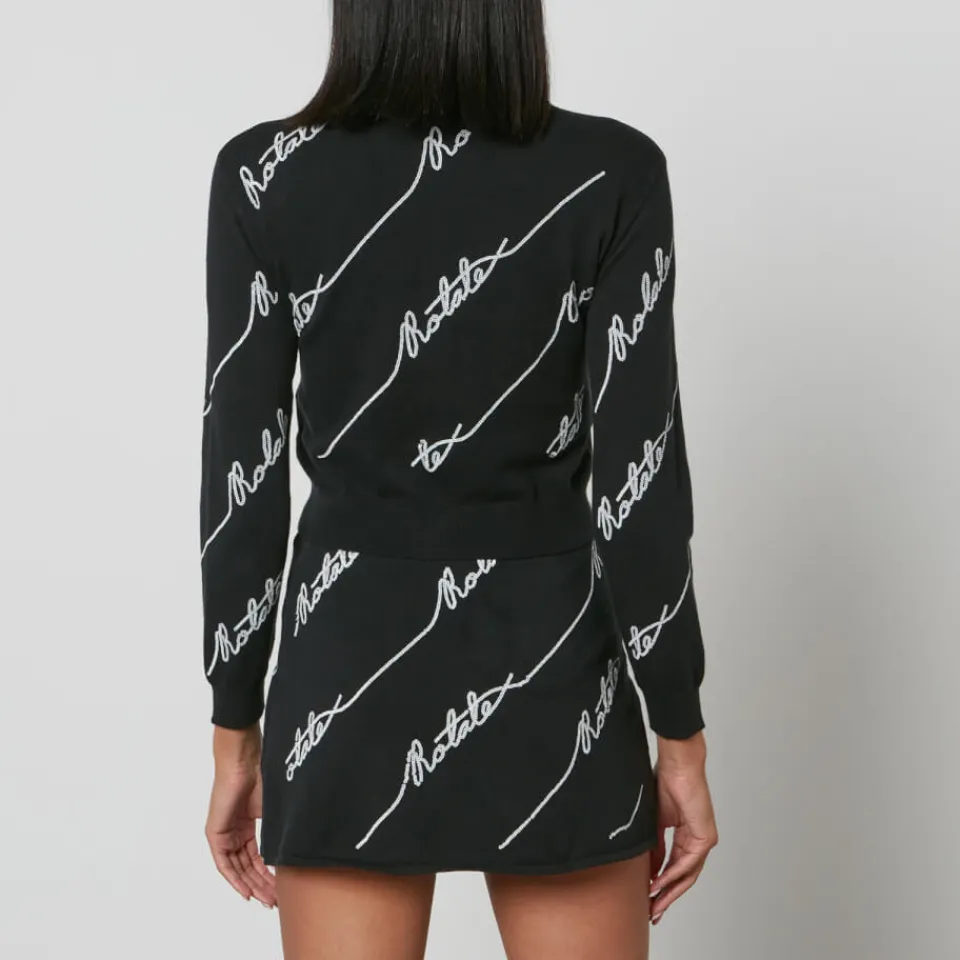 Knitwear|Dr. Martens Rotate Birger Christensen Kiaan Logo-Embellished Cotton Cardigan - DK 34/UK 6