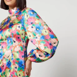 Dresses|Dresses|ROTATE Birger Christensen Floral-Print Satin Mini Dress - DK 32/UK 4