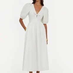 Dresses|Dresses|Axel Arigato ROTATE Birger Christensen Puff Sleeve Poplin Midi Dress - UK 12
