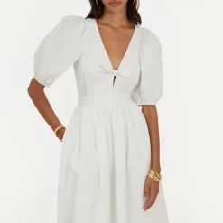 Dresses|Dresses|Axel Arigato ROTATE Birger Christensen Puff Sleeve Poplin Midi Dress - UK 12