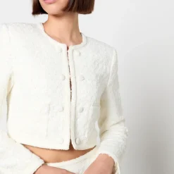 Jackets|Coats|ROTATE Birger Christensen Sequinned Bouclé Cropped Jacket - DK 36/UK 8