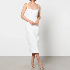Dresses|Dresses|Maison Kitsuné Rotate Birger Christensen Ruched Bust Cotton-Poplin Midi Dress - DK 36/UK 8