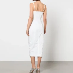 Dresses|Dresses|Maison Kitsuné Rotate Birger Christensen Ruched Bust Cotton-Poplin Midi Dress - DK 36/UK 8