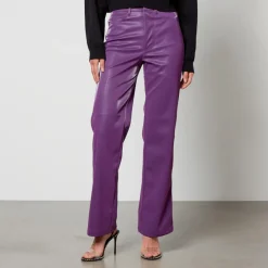 Trousers|Stine Goya Rotate Birger Christensen Faux Leather Straight-Leg Trousers - DK 32/UK 4