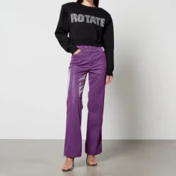 Trousers|Stine Goya Rotate Birger Christensen Faux Leather Straight-Leg Trousers - DK 32/UK 4