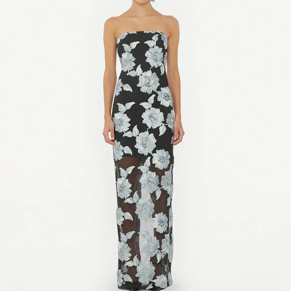 Dresses|Dresses|ROTATE Birger Christensen Floral-Appliquéd Mesh Dress - DK 32/UK 4