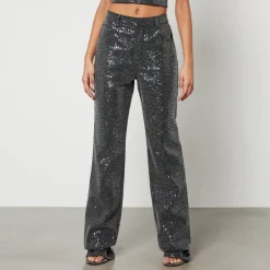 Jeans|Dr. Martens Rotate Birger Christensen Sequinned Denim Straight-Leg Jeans - W25