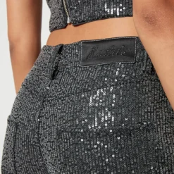 Jeans|Dr. Martens Rotate Birger Christensen Sequinned Denim Straight-Leg Jeans - W25