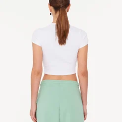 Sportswear|Loungewear|Rotate Sunday Cropped Cotton-Blend Jersey T-Shirt - XL