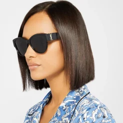 Sunglasses|Sunglasses|Saint Laurent Women's Oversized Round Frame Sunglasses - Black
