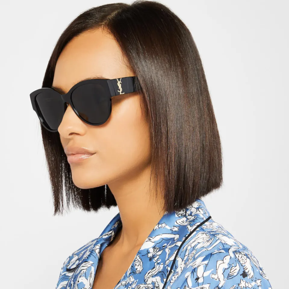 Sunglasses|Sunglasses|Saint Laurent Women's Oversized Round Frame Sunglasses - Black