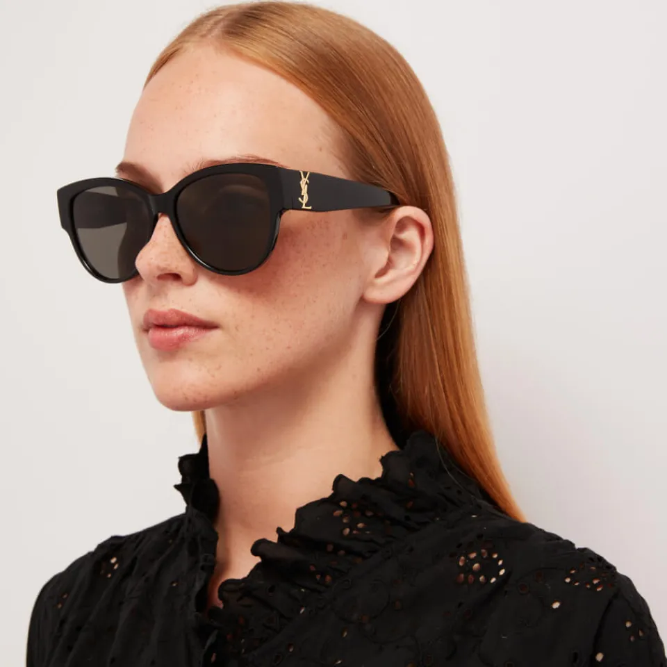 Sunglasses|Sunglasses|Saint Laurent Women's Oversized Round Frame Sunglasses - Black