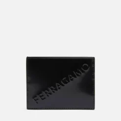 Wallets|Dr. Martens Salvatore Ferragamo Diagonal Design Leather Cardholder