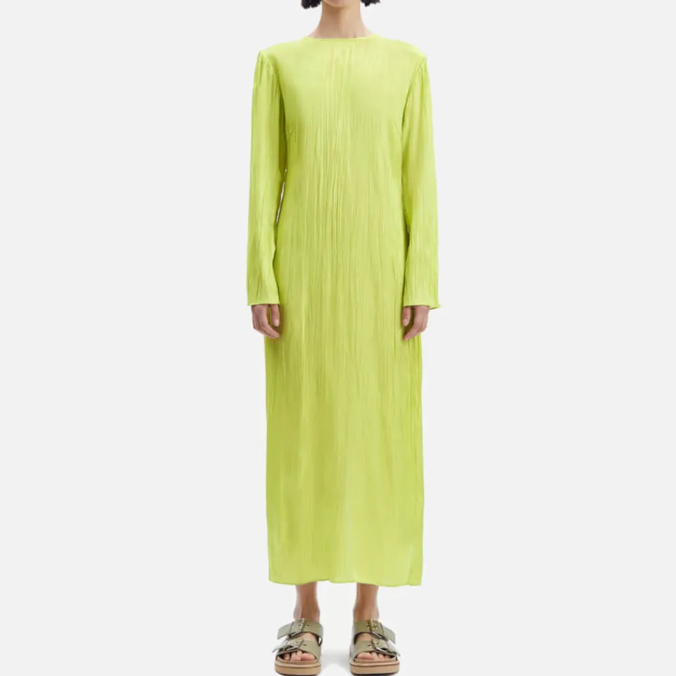 Dresses|Dresses|Samsøe Samsøe Alinea Plissé-Satin Dress - XS