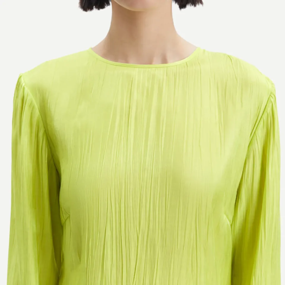Dresses|Dresses|Samsøe Samsøe Alinea Plissé-Satin Dress - XS