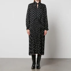 Dresses|Dresses|Samsøe Samsøe Dorothea Polka-Dot Print Chiffon Dress - XS