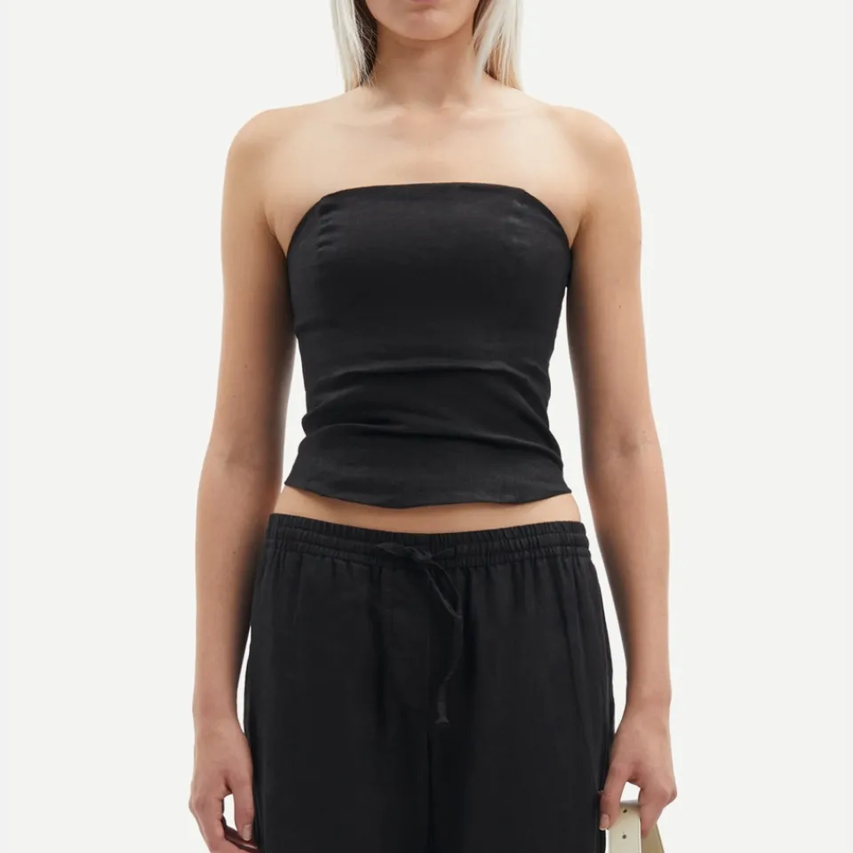 T-Shirts And Tops|Dr. Martens Samsøe Samsøe Saelynn Linen Bandeau Top - M
