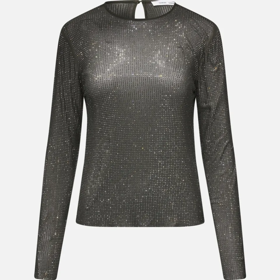 T-Shirts And Tops|Marant Etoile Samsøe Samsøe Samagda Sequinned Mesh Top - S